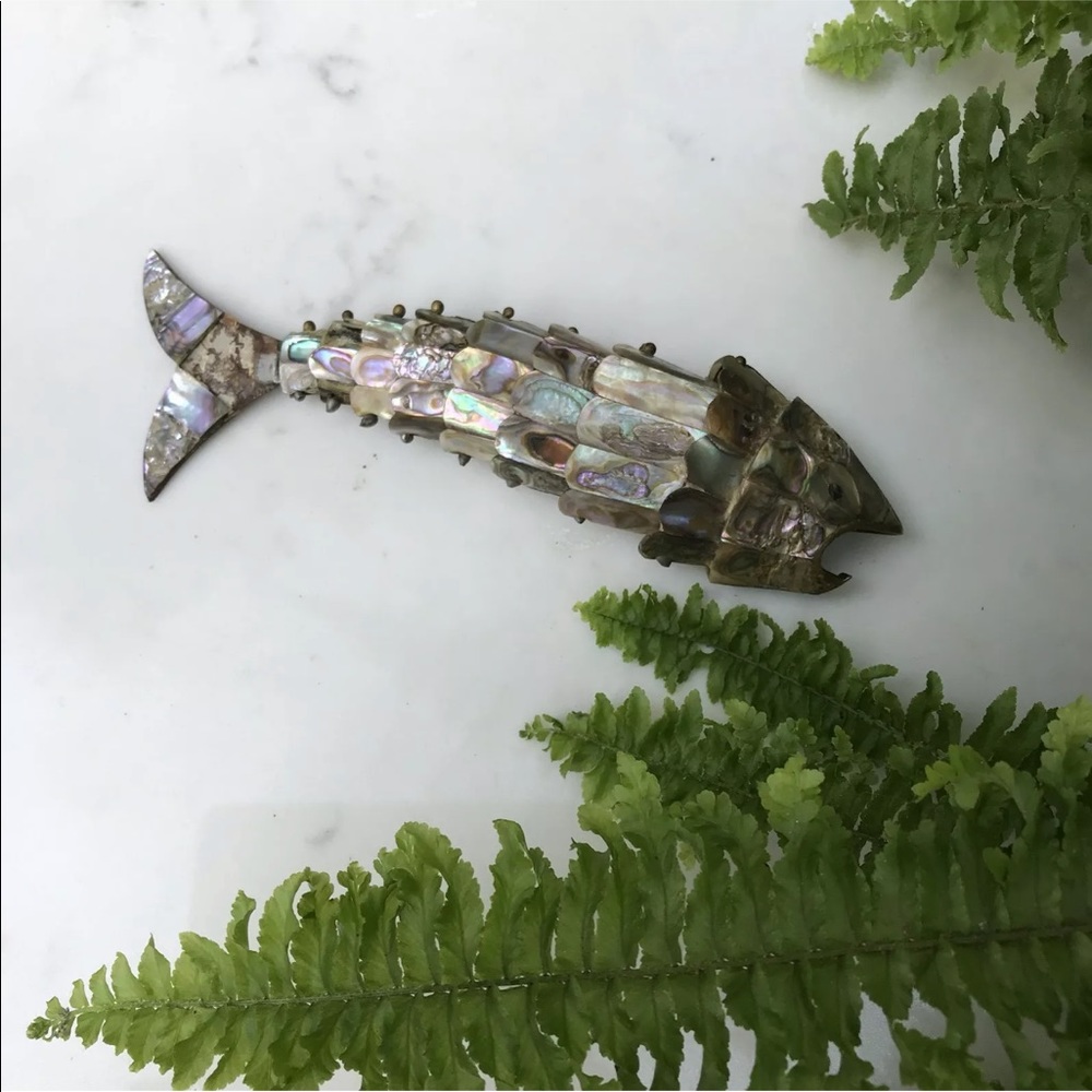 Vintage Mexican Abalone Fish Bottle Opener